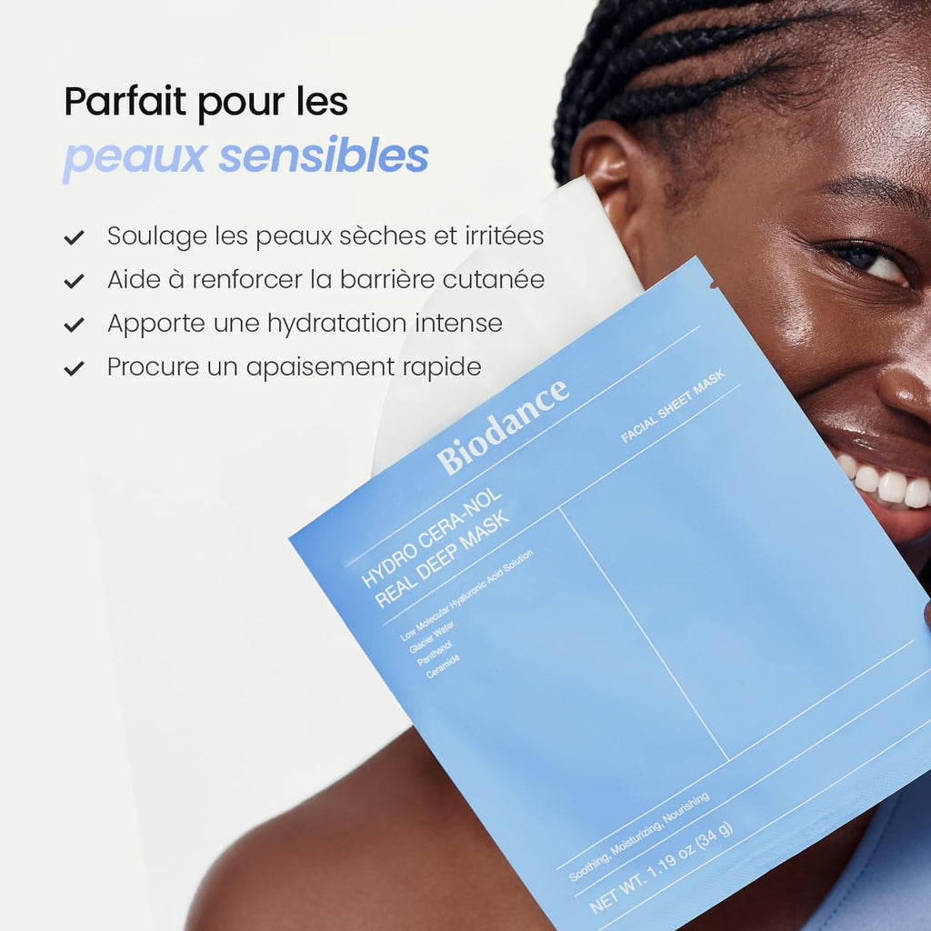 BIODANCE Bio-Collagen Masque Profond Réel, Masque Hydrogel, Minimisation des Pores, Amélioration de l'Élasticité, Skincare Coréenne| 34 g (1,19 oz) x 4 pièces