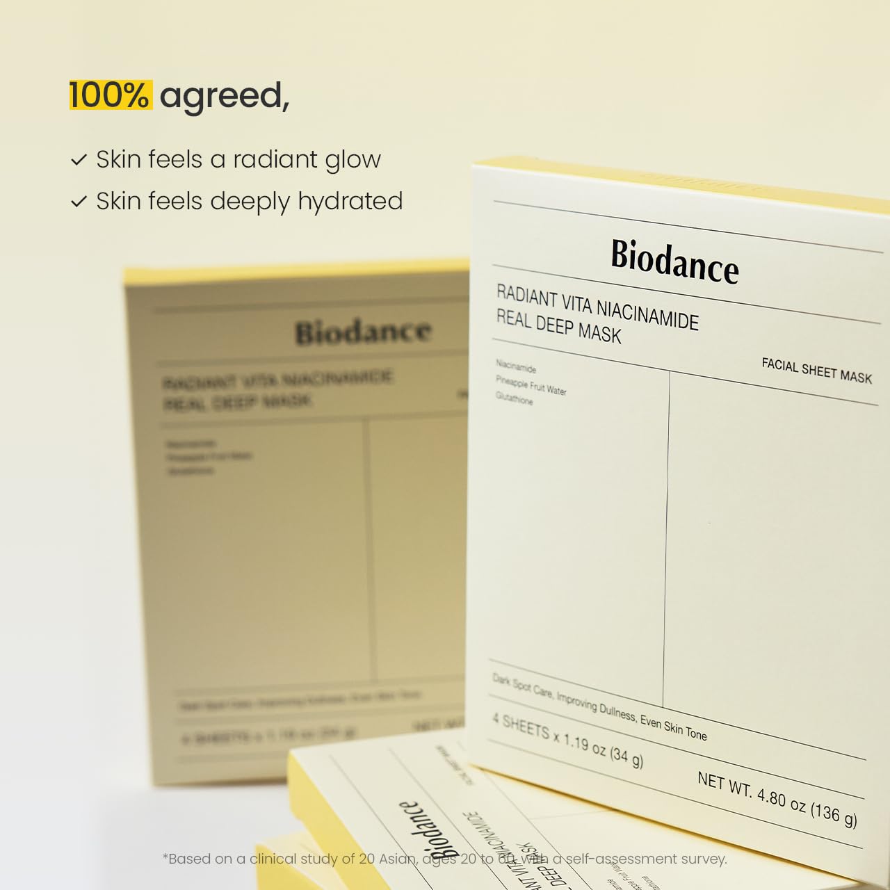 BIODANCE Bio-Collagen Masque Profond Réel, Masque Hydrogel, Minimisation des Pores, Amélioration de l'Élasticité, Skincare Coréenne| 34 g (1,19 oz) x 4 pièces