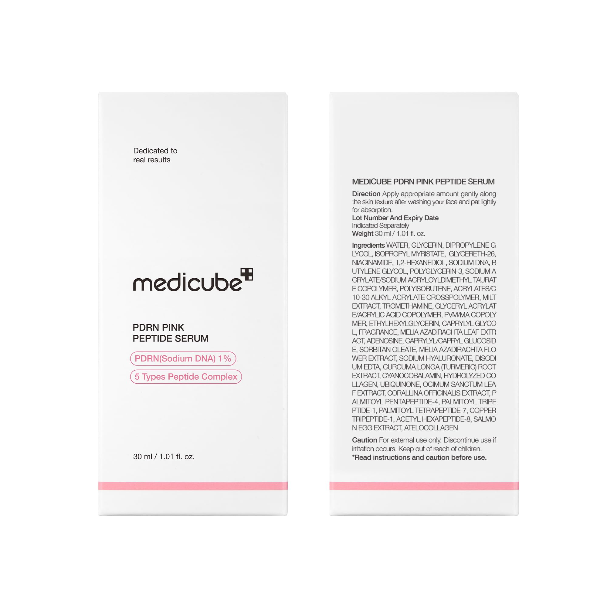 medicube PDRN Pink Peptide Serum with Salmon DNA | Pink Glow Serum with Peptides & Niacinamide for Hydration & Firm-Looking Skin | Uneven Tone Care | Korean Skincare, 1.01 fl. Oz